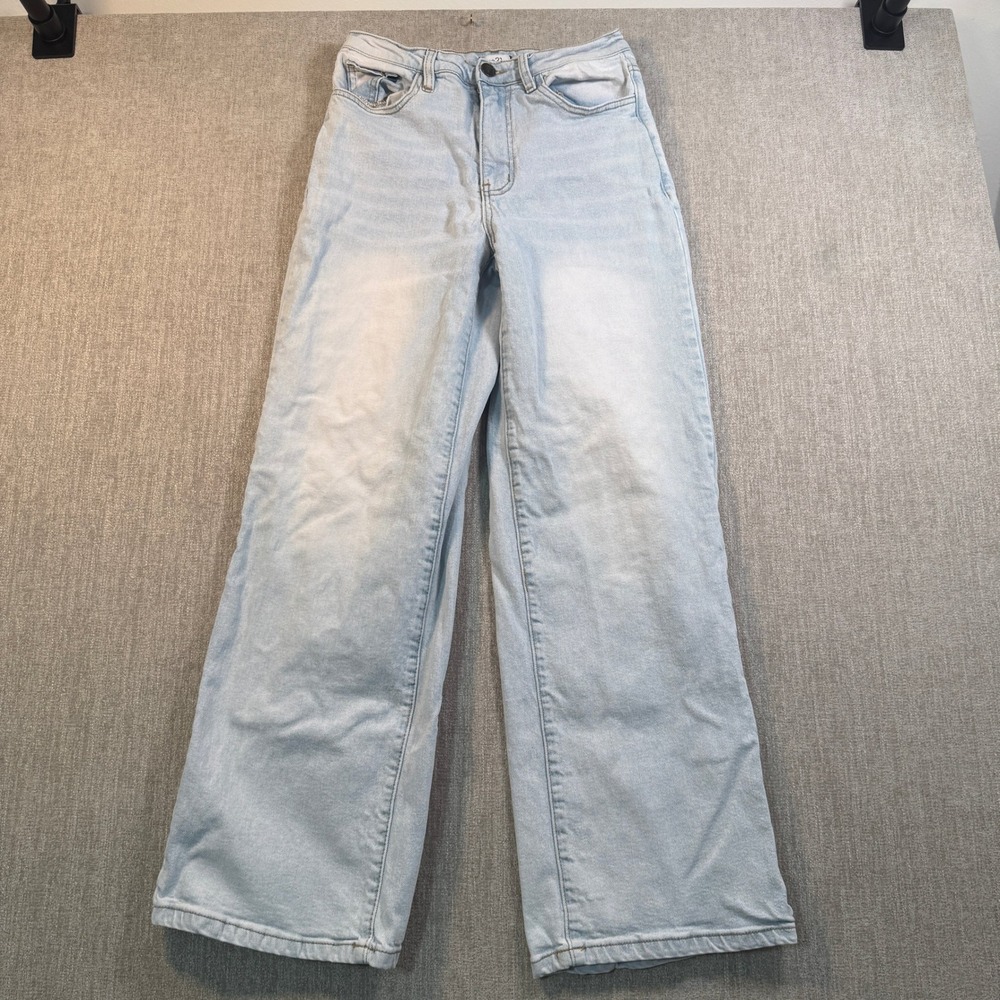 Rue21 High Waisted Wide Leg Jeans Light Wash Blue Denim Size 7